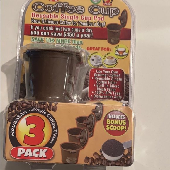 3 Pack Coffee Cup Reusable Single Cup Pod - Picture 5 of 6